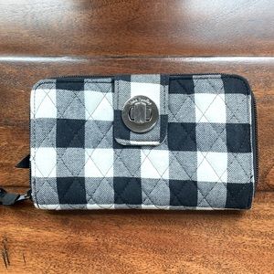 Vera Bradley women’s cotton Turnlock Wallet with RIFD Protection.